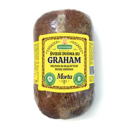 Šviesi duona''MORTA''su graham miltais ir skaldytais rugių grūdais 450g