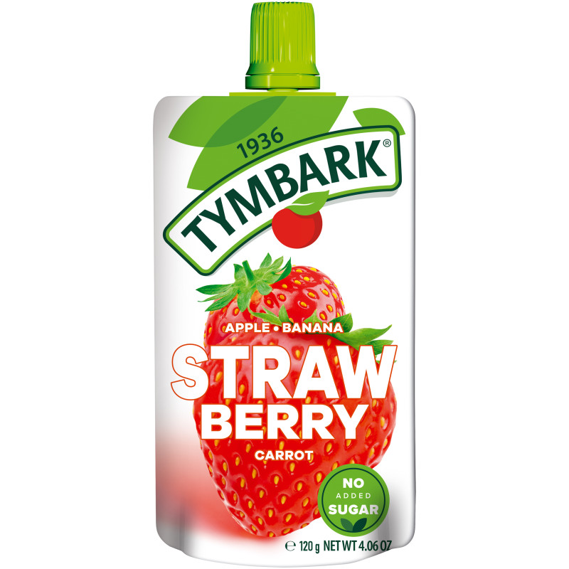 Tyrelė  Tymbark , obuolių, bananų, braškių ir morkų,120g