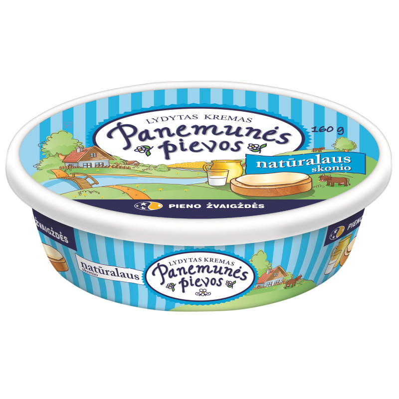 Lydytas kremas  Panemunės pievos  160g natūralaus skonio 22%
