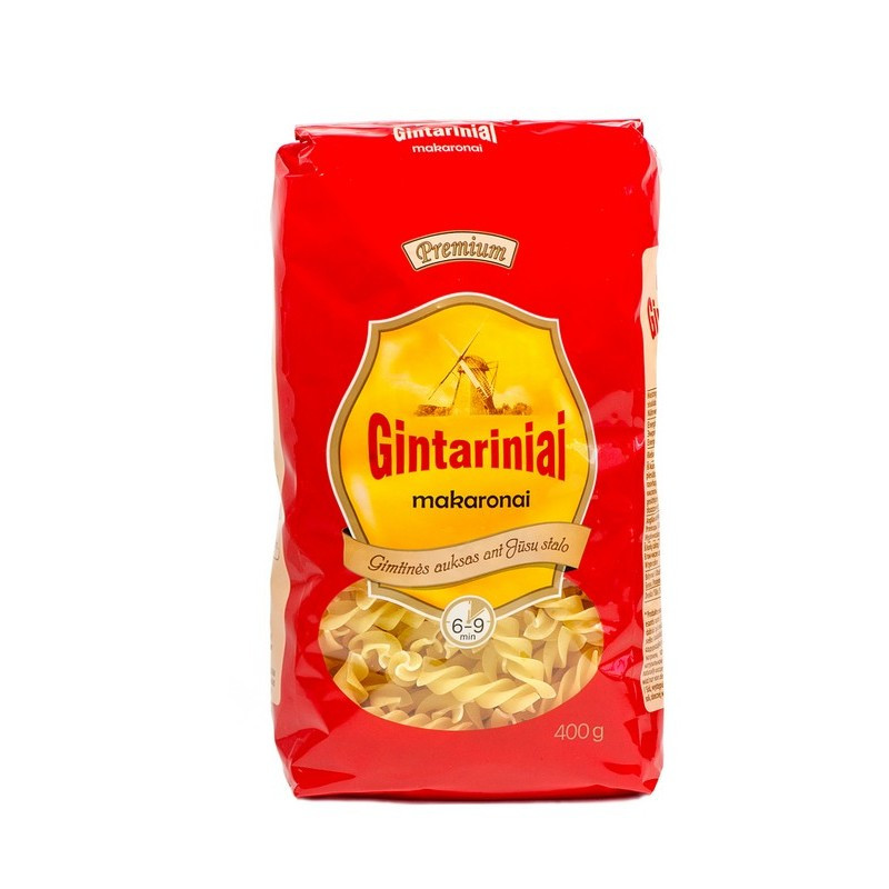 Makaronai Gintariniai sraigtai 400g