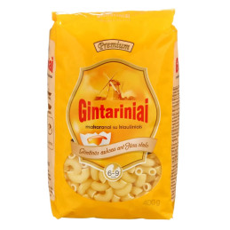 Makaronai  Gintariniai  rageliai 400g su kiaušiniais