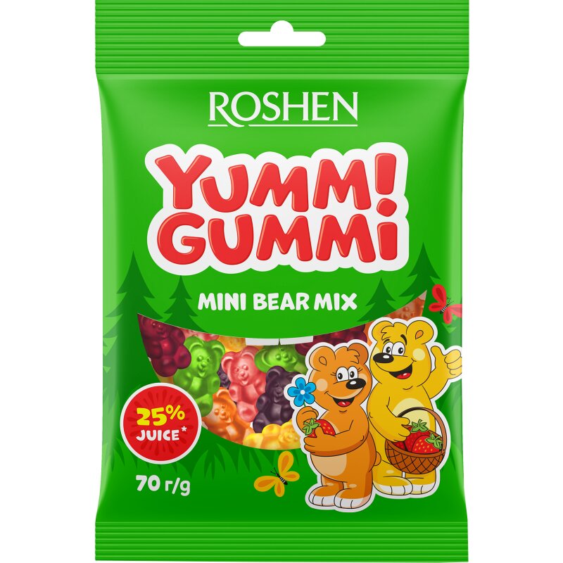 Želiniai saldainiai   Yummi Gummi  Mini bear mix, 70g