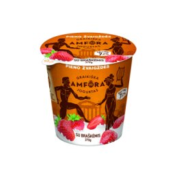 Jogurtas  Graikiška amfora  370g 3.1% su braškėmis