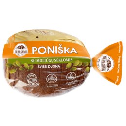 Duona  Poniška  šviesi bemielė su moliūgų sėklomis 0.6kg