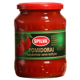 Vyšniniai pomidorai  Spilva  savo sultyse, 680g/350g