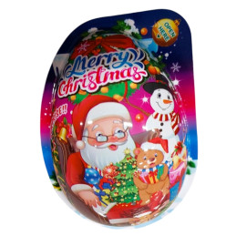 Plastmasinis kiaušinis su žaisliuku ir saldumynais Merry Christmas
