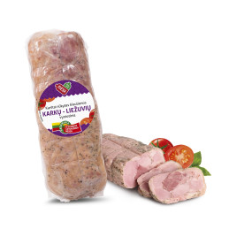 Karštai rūkytas kiaulienos karkų ir liežuvių vyniotinis