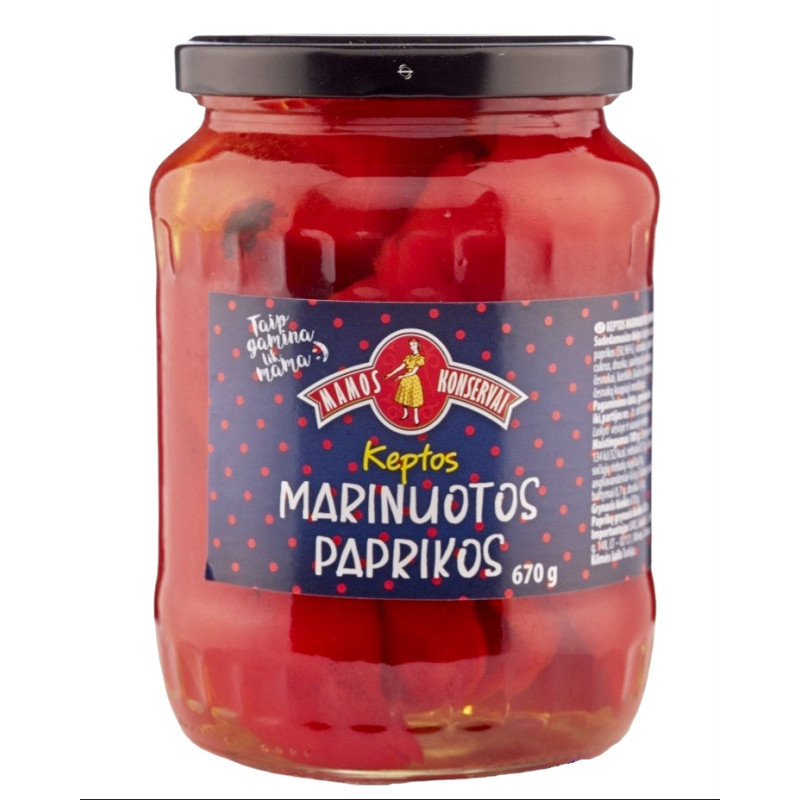 Keptos marinuotos paprikos  Mamos konservai  670g/400g