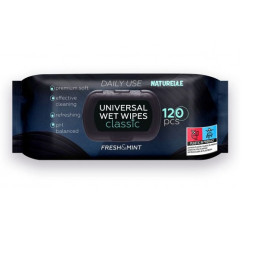 Drėgnos servetėlės Naturelle Classic juodos 120vnt