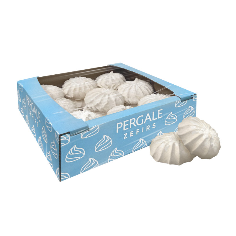 Zefyrai  Pergalė  vanilinio skonio (puselės), 505g