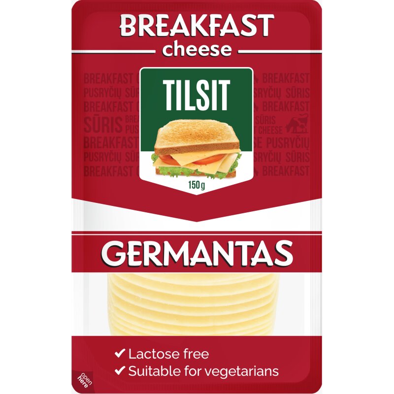 Sūris  GERMANTO TILSIT 150g, 45% rieb.s.m., pjaustytas