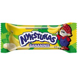 Glaistytas varškės sūrelis Nykštukas 45g bananinis 24.3%