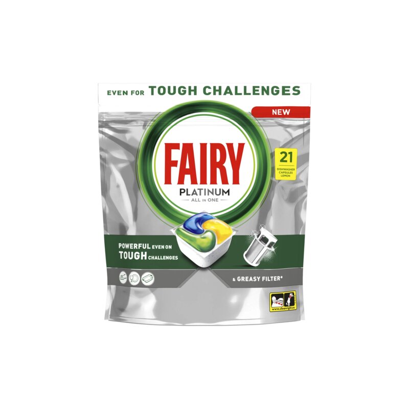 Automatinių indaplovių kapsulės  Fairy  21vnt Platinum Lemon