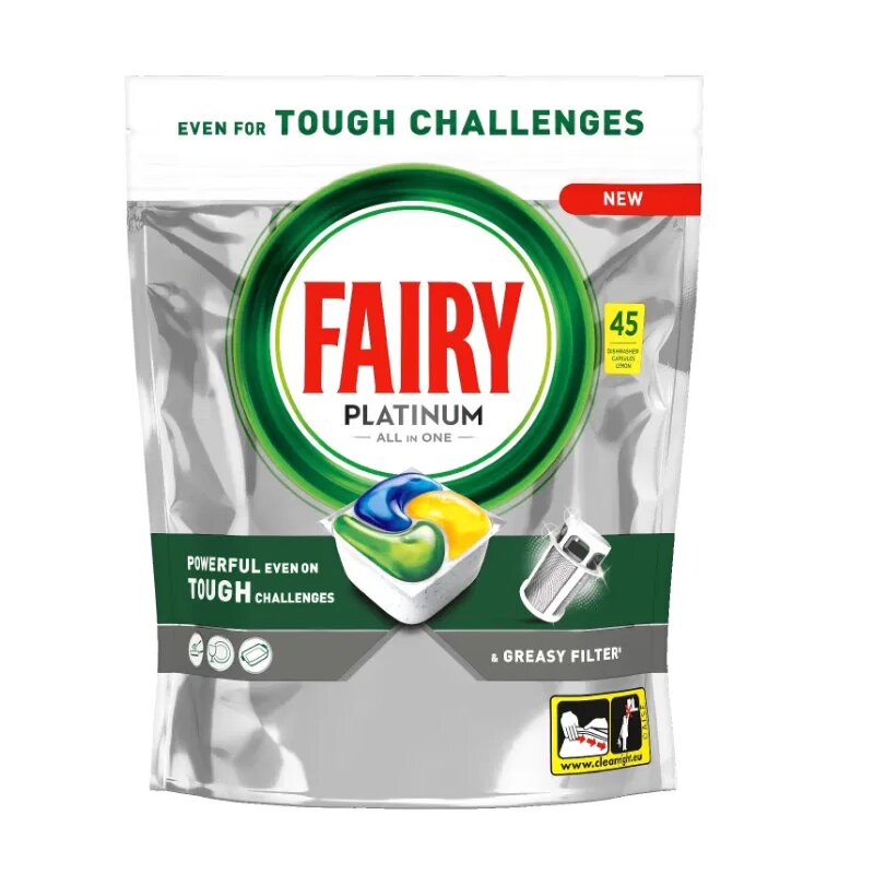 Automatinių indaplovių kapsulės Fairy Platinum   45vnt