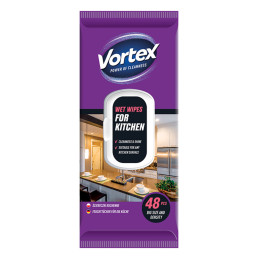 Buitinės drėgnos servetėlės   Vortex  virtuvei 48vnt