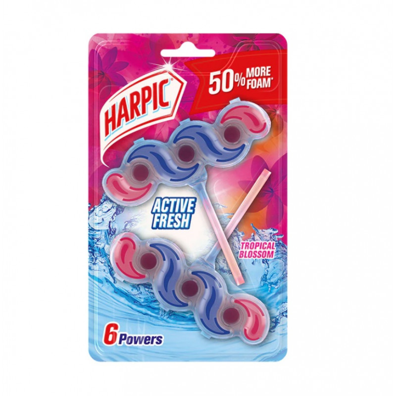 Unitazų muiliukas  Harpic   Fresh Tropical Blossom 2x35g
