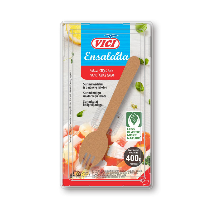 Surimi lazdelių ir daržovių salotos Ensalada, 400g