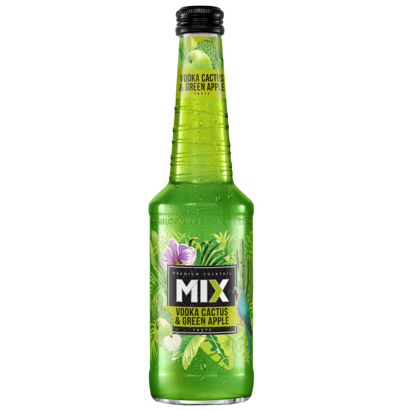 Gazuotas alkoholinis kokteilis MIX  Vodka Cactus Green Apple  (4%), 330 ml