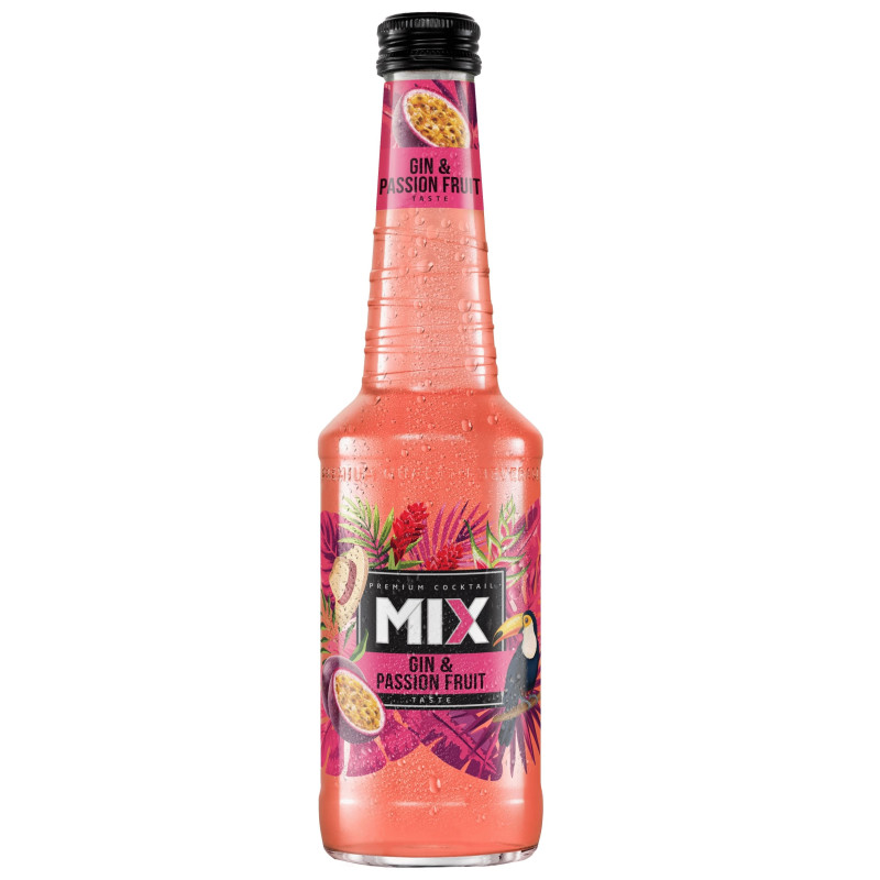 Gazuotas alkoholinis kokteilis  MIX  Gin & Passion Fruit taste (4%), 330 ml