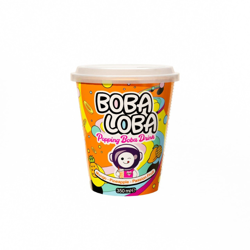 Gėrimas Boba Loba 350ml mangų ir pasiflorų skonio su burbuliukais