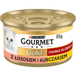 Katėms  Gourmet  Gold su lašiša ir vištiena 85g