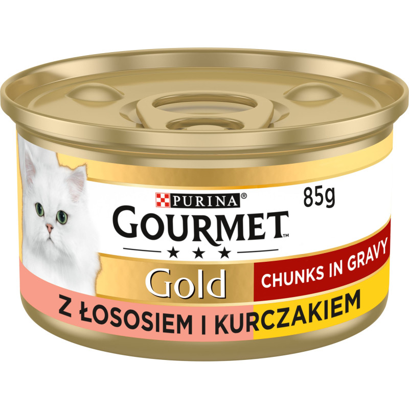 Katėms  Gourmet  Gold su lašiša ir vištiena 85g