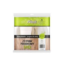 Vienkartinių indų ir įrankių komplektas PIKNIK 4asmenims