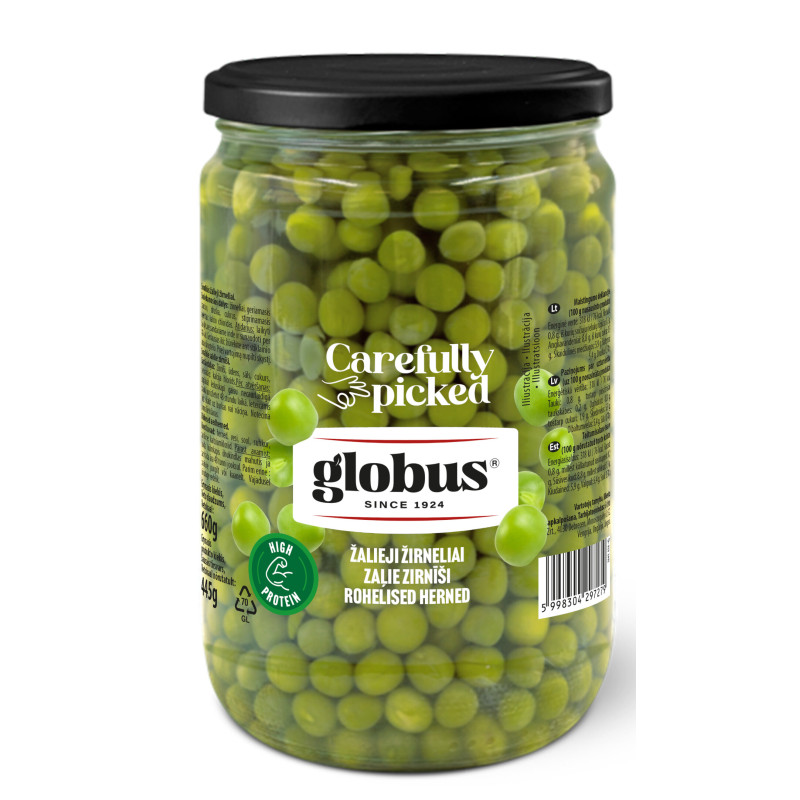 Smulkūs žalieji žirneliai  Globus 660g