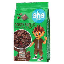 Sausi pusryčiai''Aha''šokolado skonio kriauklės su vitaminais,400g
