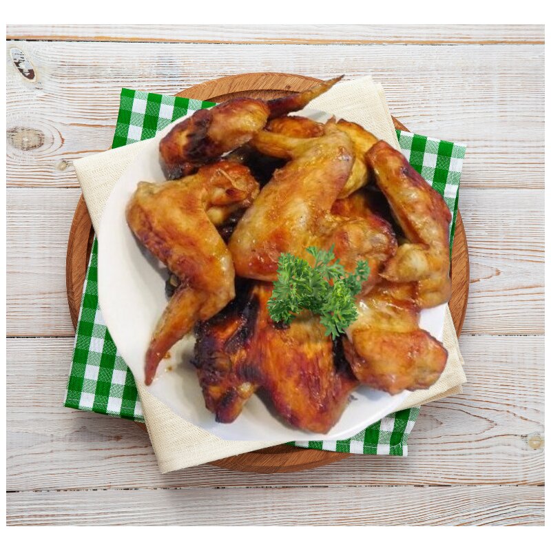 Kepti viščiukų broilerių sparneliai