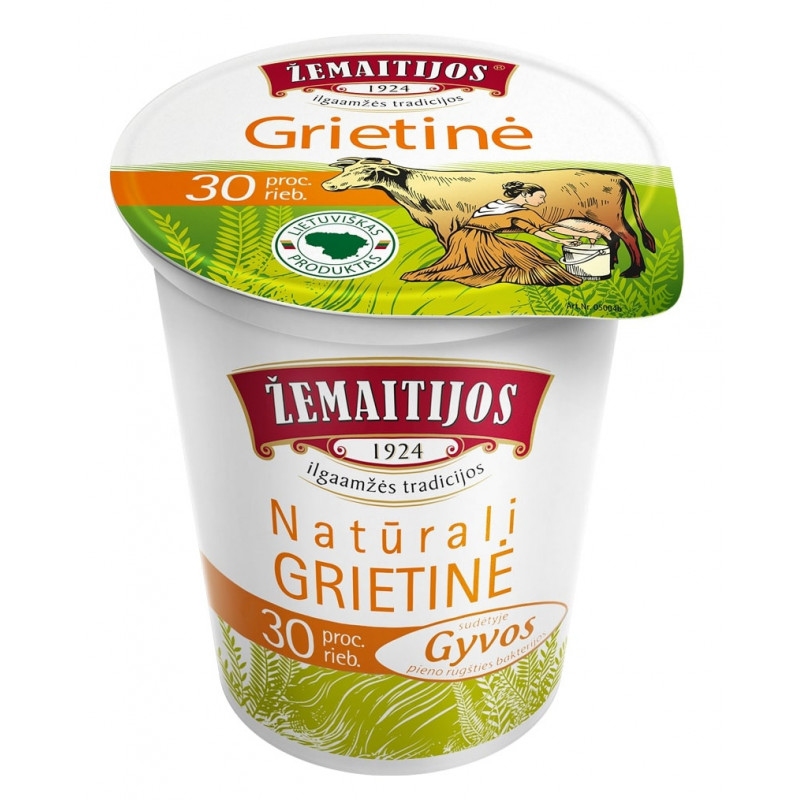 Grietinė ŽEMAITIJOS 30% rieb., 400g