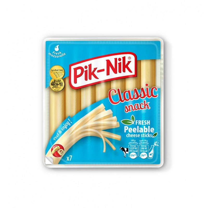 Sūrio dešrelės PIK-NIK 140g, 40% rieb.s.m., plėšomos