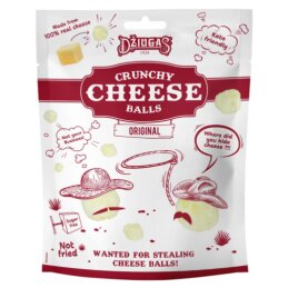 Traškūs, džiovinto kieto sūrio kamuoliukai  Džiugas 40%, 40g