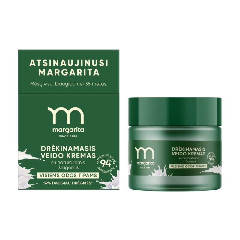 Drėkinamasis kremas  Margarita  su natūraliomis išrūgomis, 50ml
