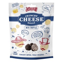 Traškūs, džiovinto sūrio kamuoliukai  Džiugas  su trumais 45%, 40g