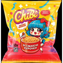 Greitai paruošiami makaronai  Chibi  vištienos skonio, 60g
