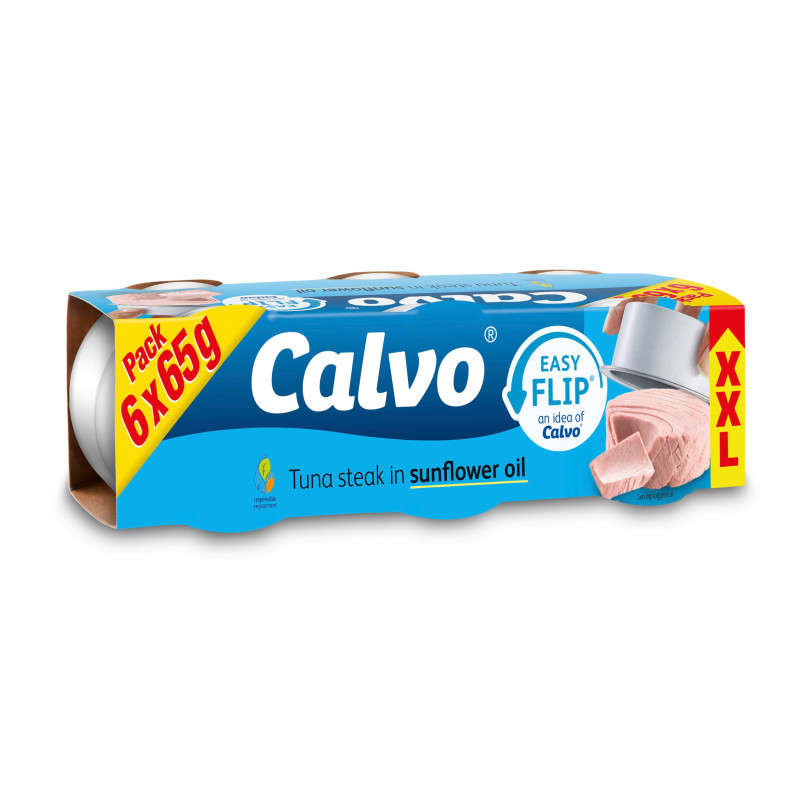 Nesmulkintas tunas  Calvo  saulėgrąžų alejuje (6x65g) 390g