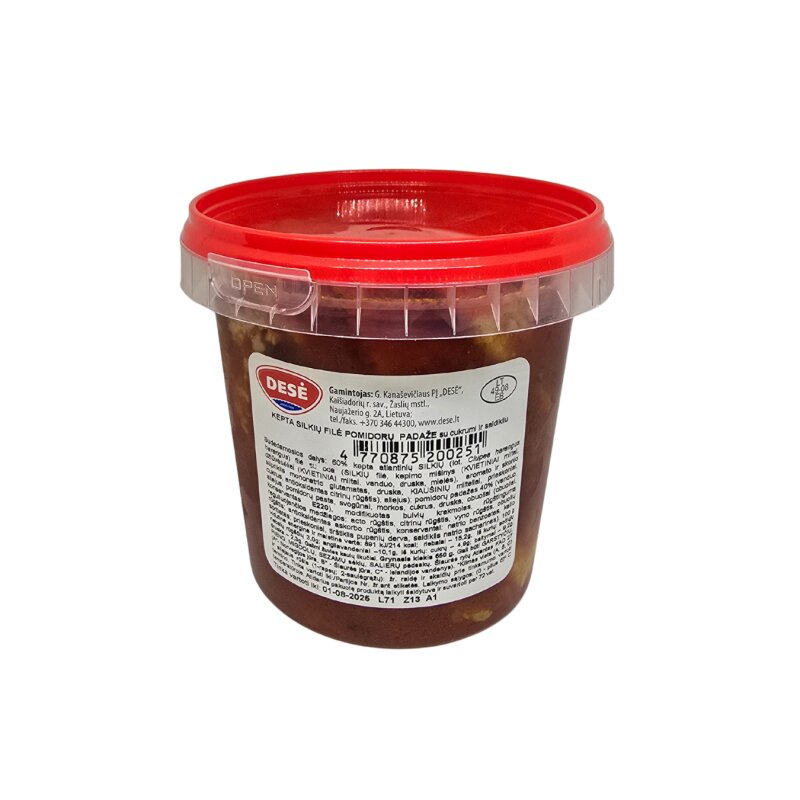 Kepta silkių filė pomidorų padaže 650g