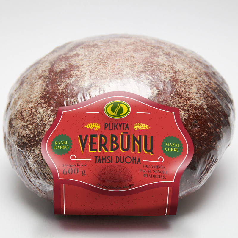 Plikyta tamsi  Verbūnų  duona su natūraliu raugu, 600g