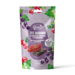 Želė saldainiai su juodaisiais serbentais ir spanguolėmis,120g