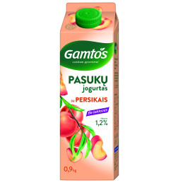 Pasukų jogurtas Gamtos  su persikais 0.9kg