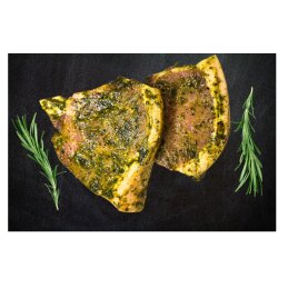 Marinuota kiaulienos nugarinė su kaulu, su oda