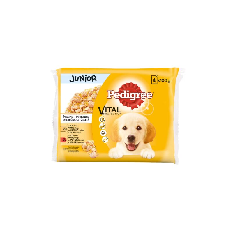 Šunų ėdalo rinkinys PEDIGREE Junior,  4 x 100g