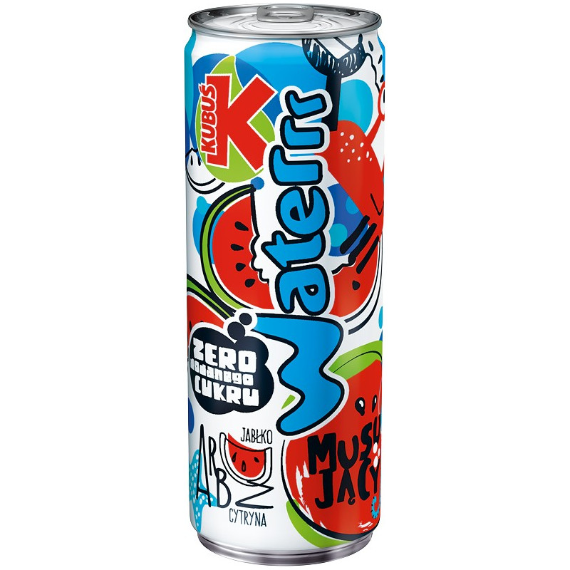 Gazuotas gėrimas Kubuš 250ml obuolių, arbūzų, citrinų skonio