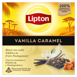 Aromatizuota juodoji arbata  LIPTON  vanilės-karamelės skonio, 34g