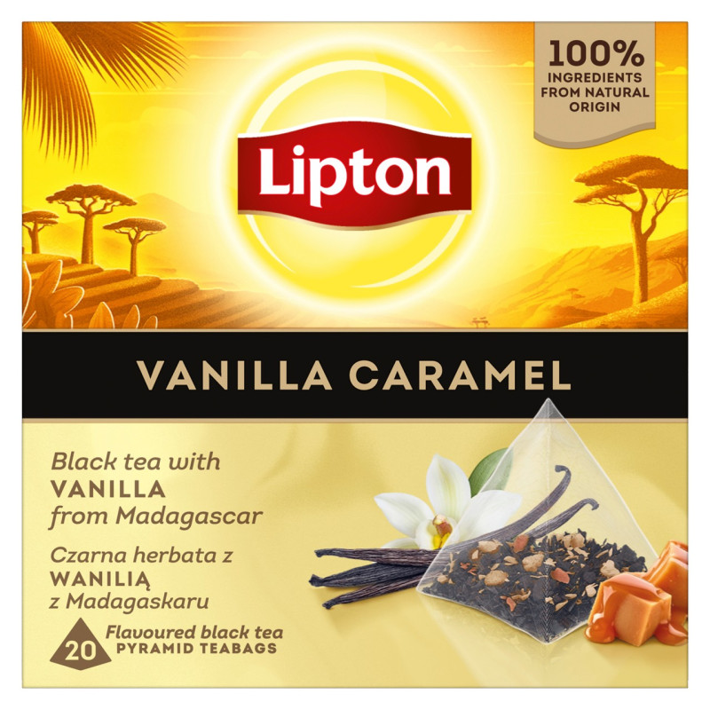 Aromatizuota juodoji arbata  LIPTON  vanilės-karamelės skonio, 34g