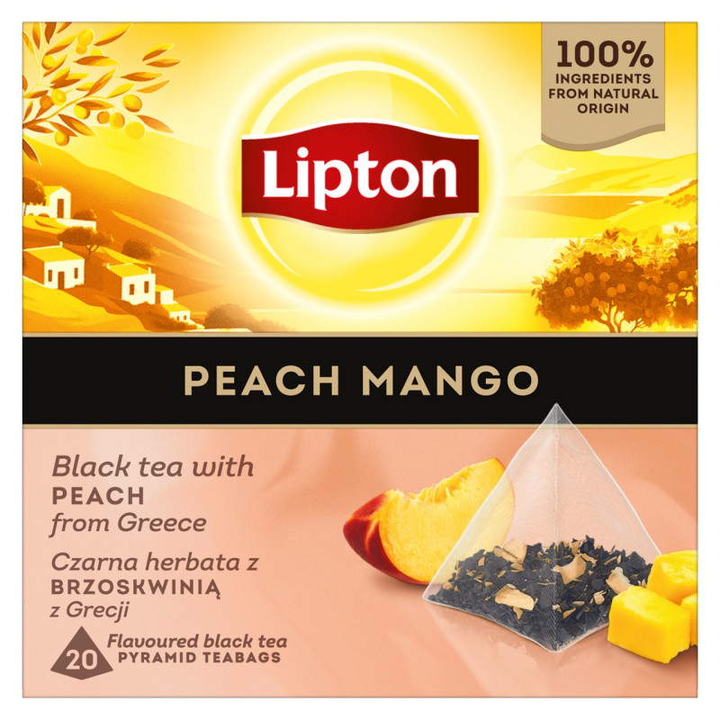 Aromatizuota juodoji arbata  LIPTON  persikų-mangų skonio, 34g