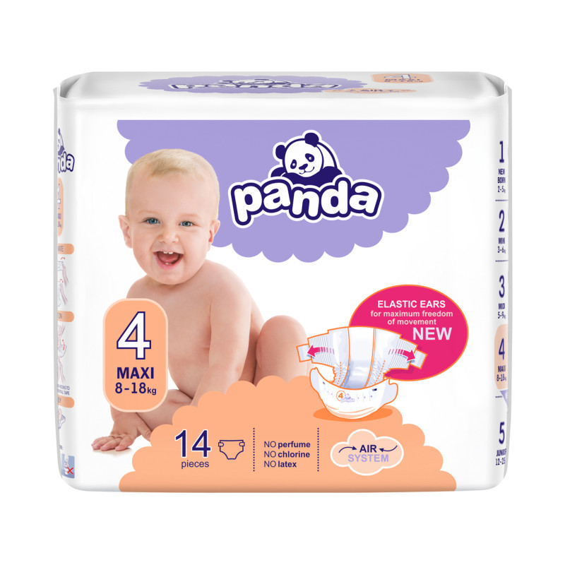 Sausk. Panda  Maxi 8-18kg 14vnt