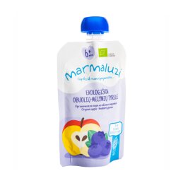 Tyrelė MARMALUZI 90g, ekologiška su obuoliais ir mėlynėmis nuo 6mėnesių