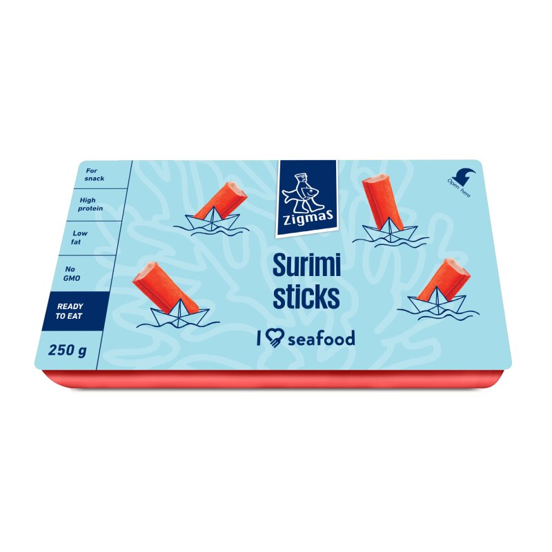 Atšaldytos krabų  lazdelės iš surimio Zigmas  250g